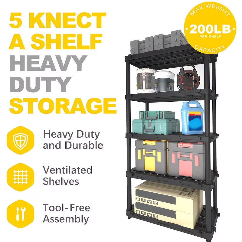 Workshop Tools Organizing - Five-Layer Plastic Shelving Unit for Organizing
