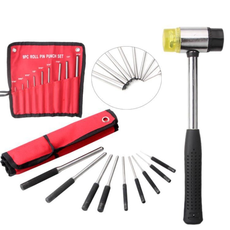 Maintenance Workshop Tools - Professional 9Pcs Roll Pin Punch Set