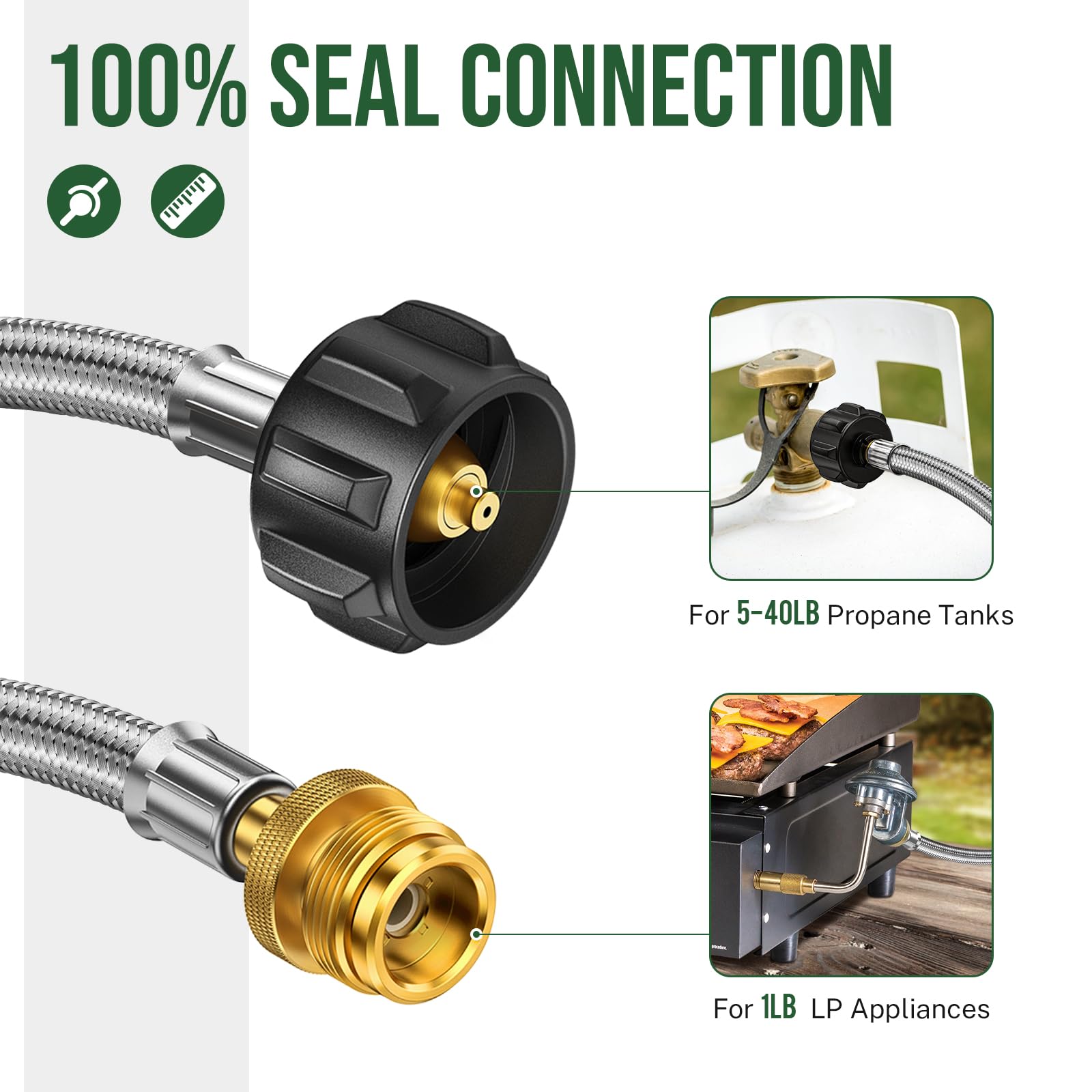 Propane Hose Adapter 5FT Stain - огляд і ціна Tools Qcc