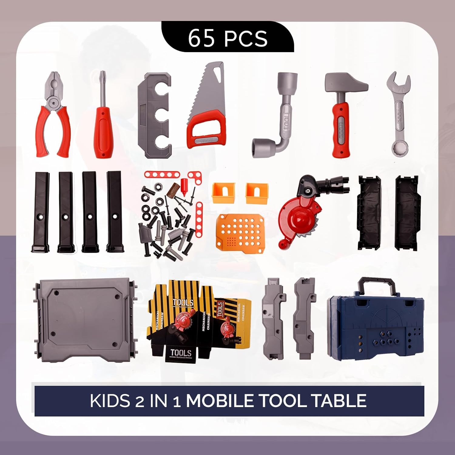 65PCS Kids Tool Bench Set Pret - огляд і ціна Tools Workshop For Kids