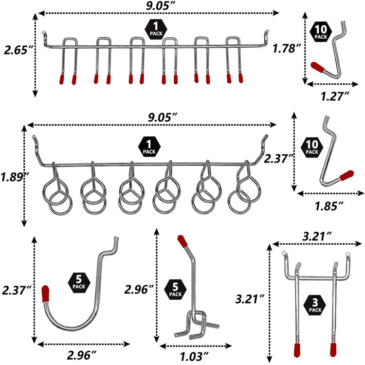 114 Pcs Pegboard Hooks Set Met - огляд і ціна Workshop Tools Organizing