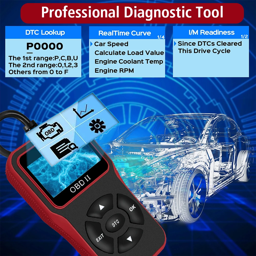 Car Scanner For 12V OBD2 Vehic - огляд і ціна Workshop Tools English