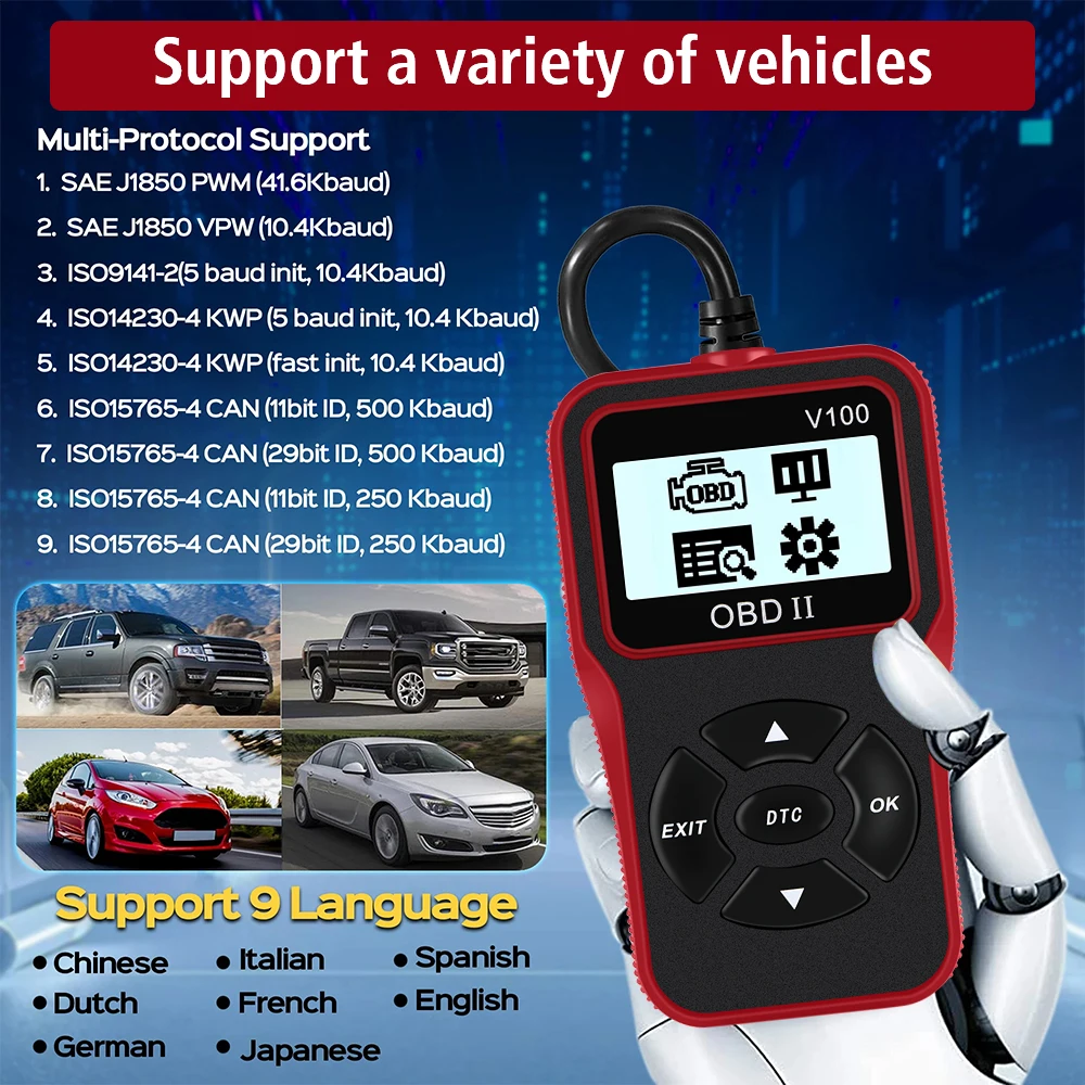 Car Scanner For 12V OBD2 Vehic - огляд і ціна Workshop Tools English