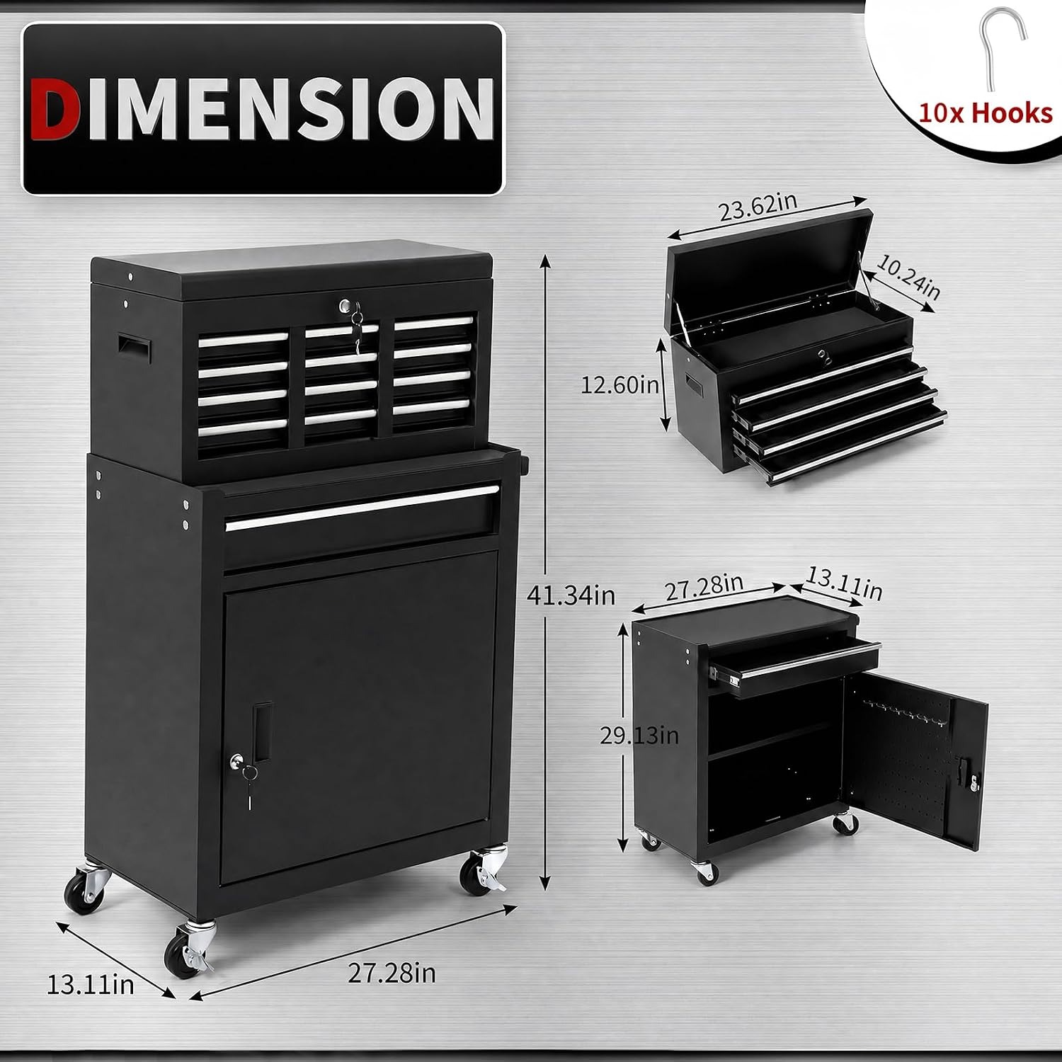 5 Drawer Rolling Tool Cabinet  - огляд і ціна Tools Box For Workshop